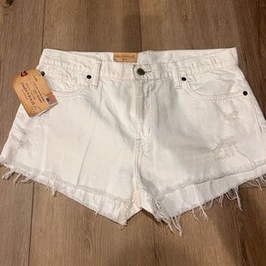 Ralph Lauren Denim & Supply Off White Denim Shorts “The Boyfriend Cut” Sz 30 NWT